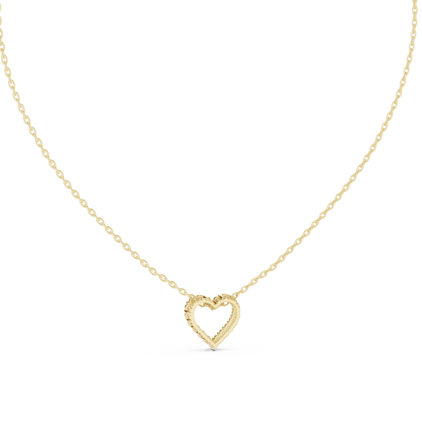 Front-View: Round Diamond Necklace with Pendant Setting in 14k Gold - Lab Grown - Driona Jewels