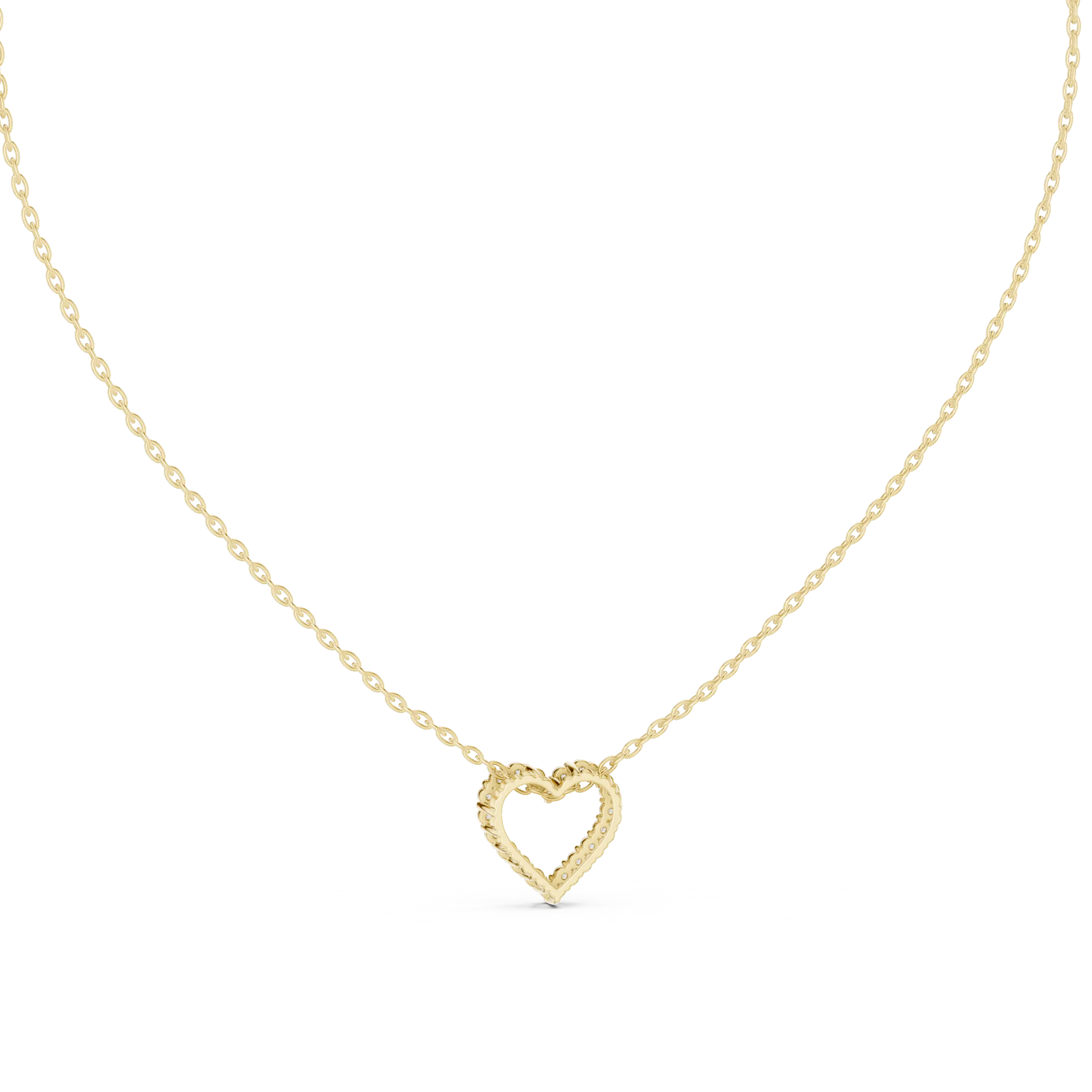Front-View: Round Diamond Necklace with Pendant Setting in 14k Gold - Lab Grown - Driona Jewels