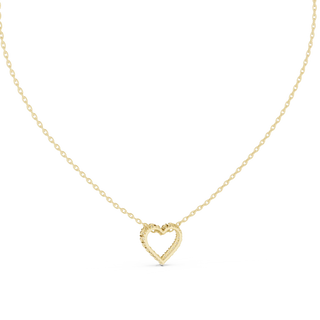 Front-View: Round Diamond Necklace with Pendant Setting in 14k Gold - Lab Grown - Driona Jewels