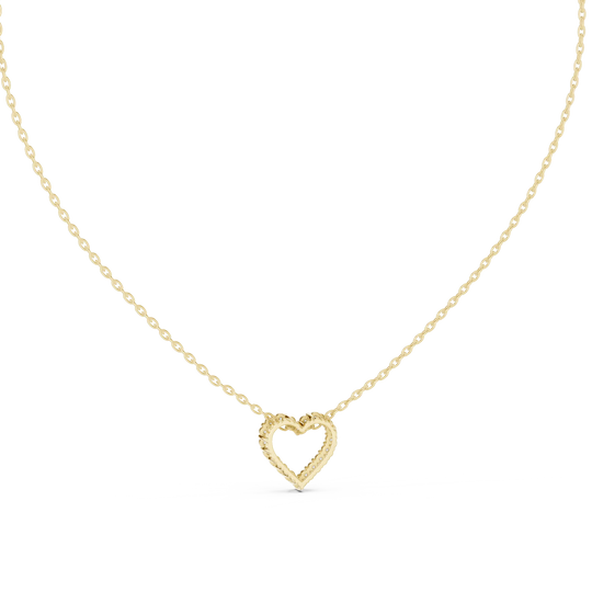 Front-View: Round Diamond Necklace with Pendant Setting in 14k Gold - Lab Grown - Driona Jewels