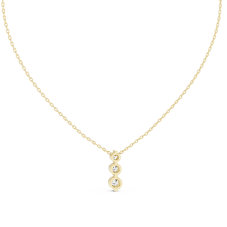 Front-View: Round Diamond Necklace with Pendant Setting in 14k Gold - Lab Grown - Driona Jewels