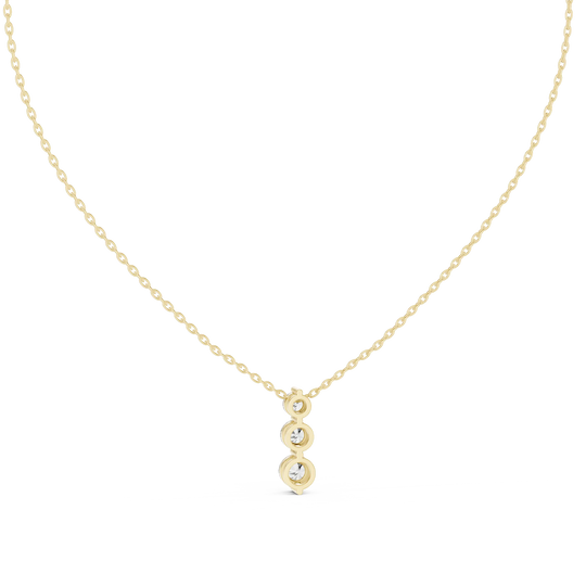 Front-View: Round Diamond Necklace with Pendant Setting in 14k Gold - Lab Grown - Driona Jewels