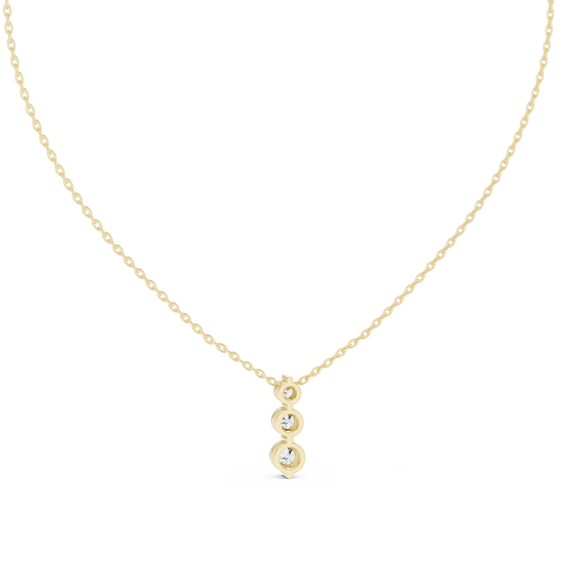 Front-View: Round Diamond Necklace with Pendant Setting in 14k Gold - Lab Grown - Driona Jewels