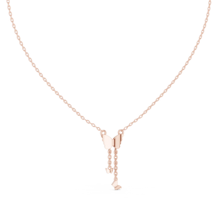 Front-View: Round Diamond Necklace with Pendant Setting in 14k Rose Gold - Lab Grown - Driona Jewels
