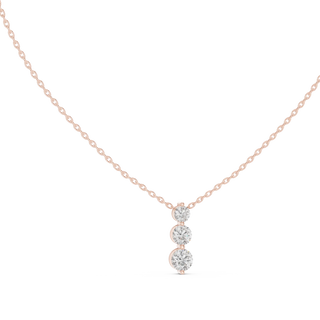 Front-view: Round Diamond Pendant with Pendant Setting in 14k Rose Gold - Lab Grown - Driona Jewels