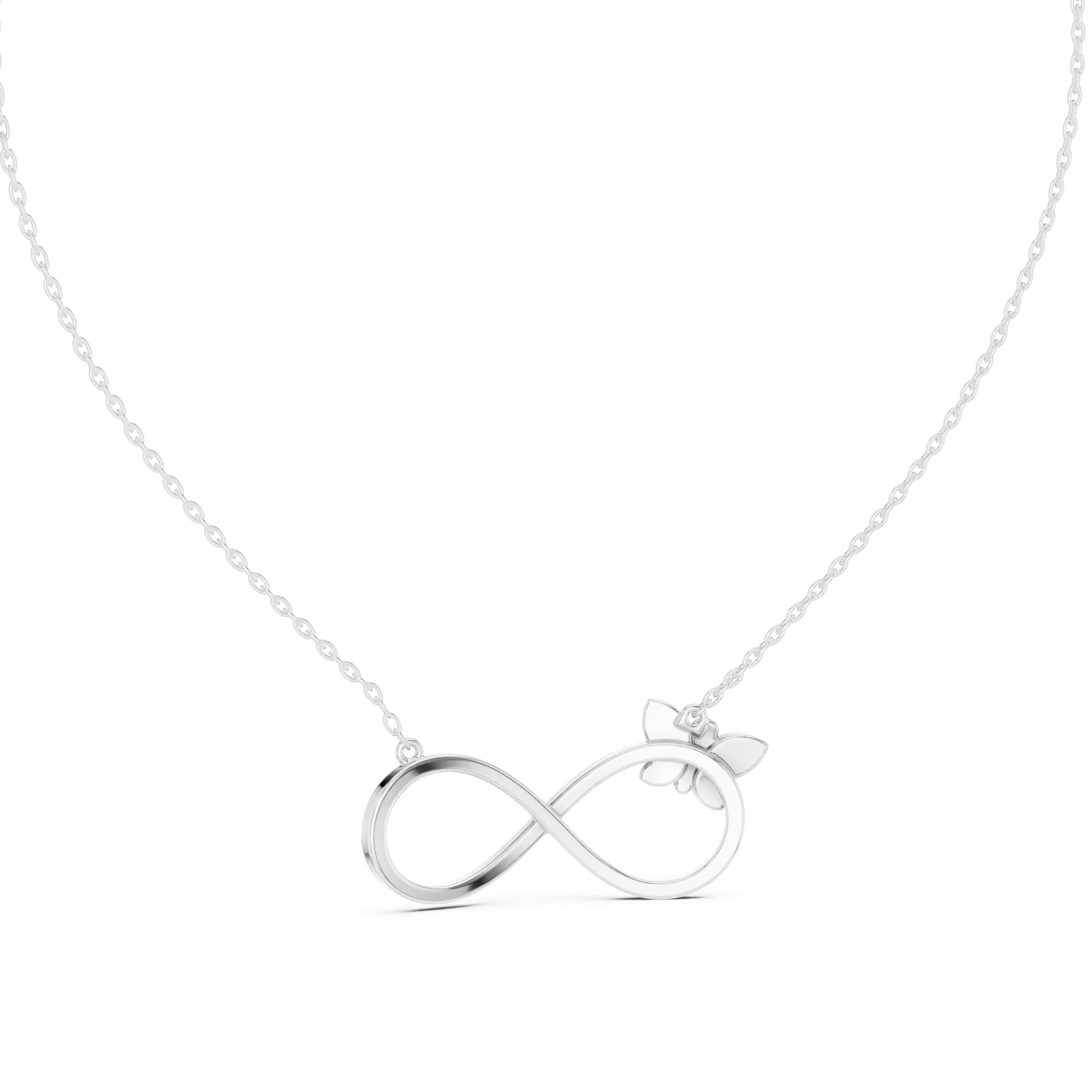 Front-View: Round Diamond Necklace with Pendant Setting in 925 Silver - Lab Grown - Driona Jewels