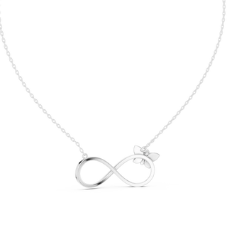 Front-View: Round Diamond Necklace with Pendant Setting in 925 Silver - Lab Grown - Driona Jewels