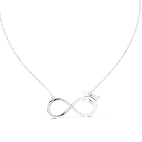 Front-View: Round Diamond Necklace with Pendant Setting in 925 Silver - Lab Grown - Driona Jewels