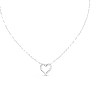 Front-View: Round Diamond Necklace with Pendant Setting in 14k White Gold - Lab Grown - Driona Jewels