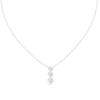 Front-View: Round Diamond Necklace with Pendant Setting in 14k White Gold - Lab Grown - Driona Jewels