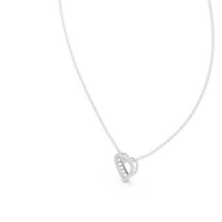 Front-view: Round Diamond Necklace with Pendant Setting in 14k White Gold - Lab Grown - Driona Jewels