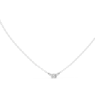 Front-view: Round Diamond Necklace with Pendant Setting in 14k White Gold - Lab Grown - Driona Jewels