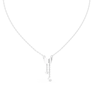 Front-view: Round Diamond Necklace with Pendant Setting in 14k White Gold - Lab Grown - Driona Jewels