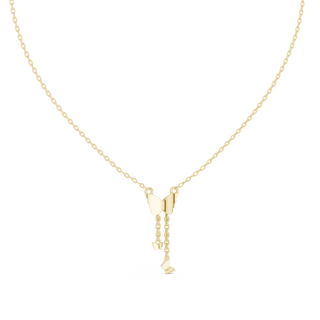 Front-View: Round Diamond Necklace with Pendant Setting in 14k Yellow Gold - Lab Grown - Driona Jewels