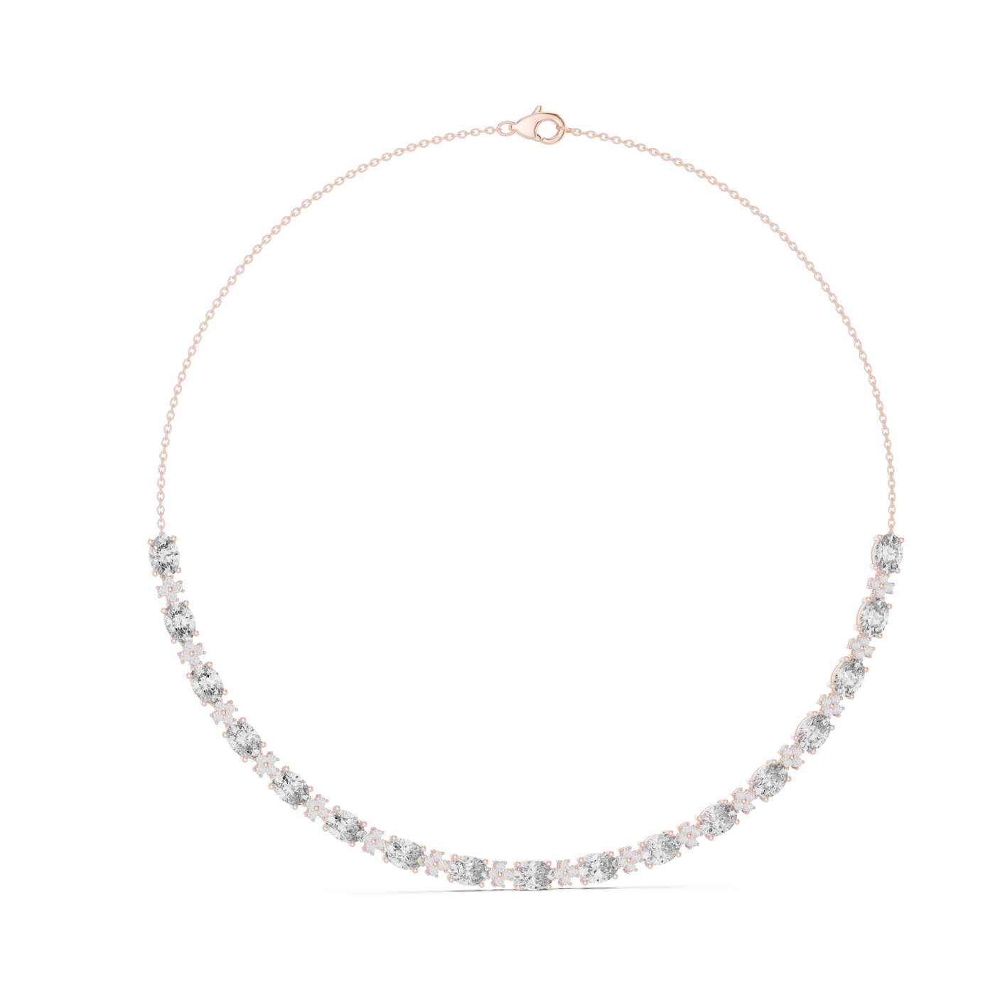 Front View: Round Diamond Necklace with Prong Setting in 14k Gold - Lab Grown - Driona Jewels