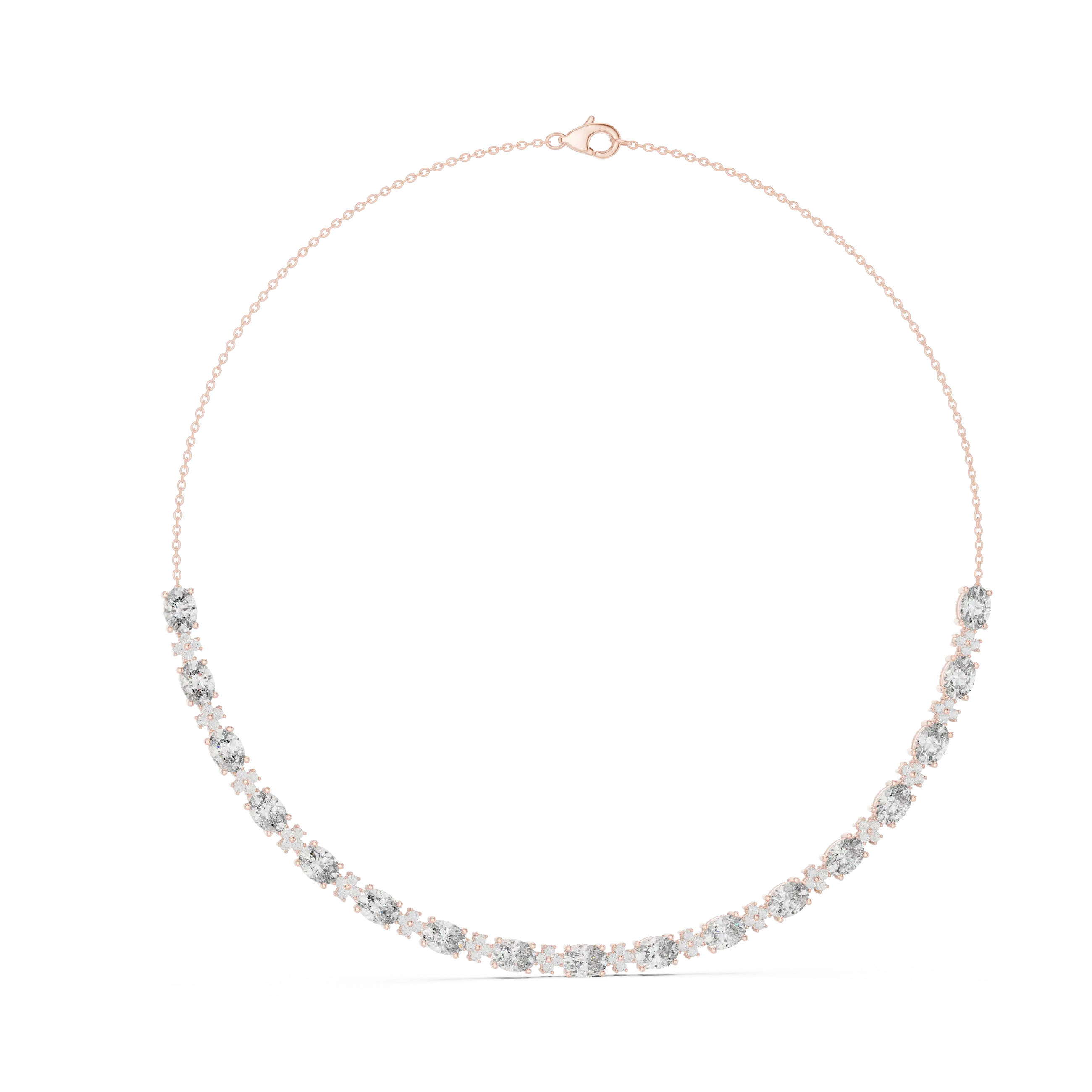 Front View: Round Diamond Necklace with Prong Setting in 14k Gold - Lab Grown - Driona Jewels