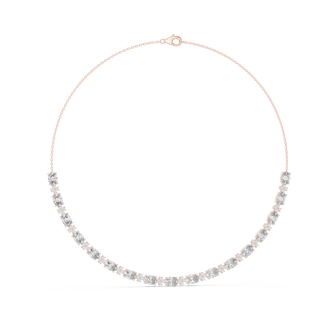 Front View: Round Diamond Necklace with Prong Setting in 14k Gold - Lab Grown - Driona Jewels