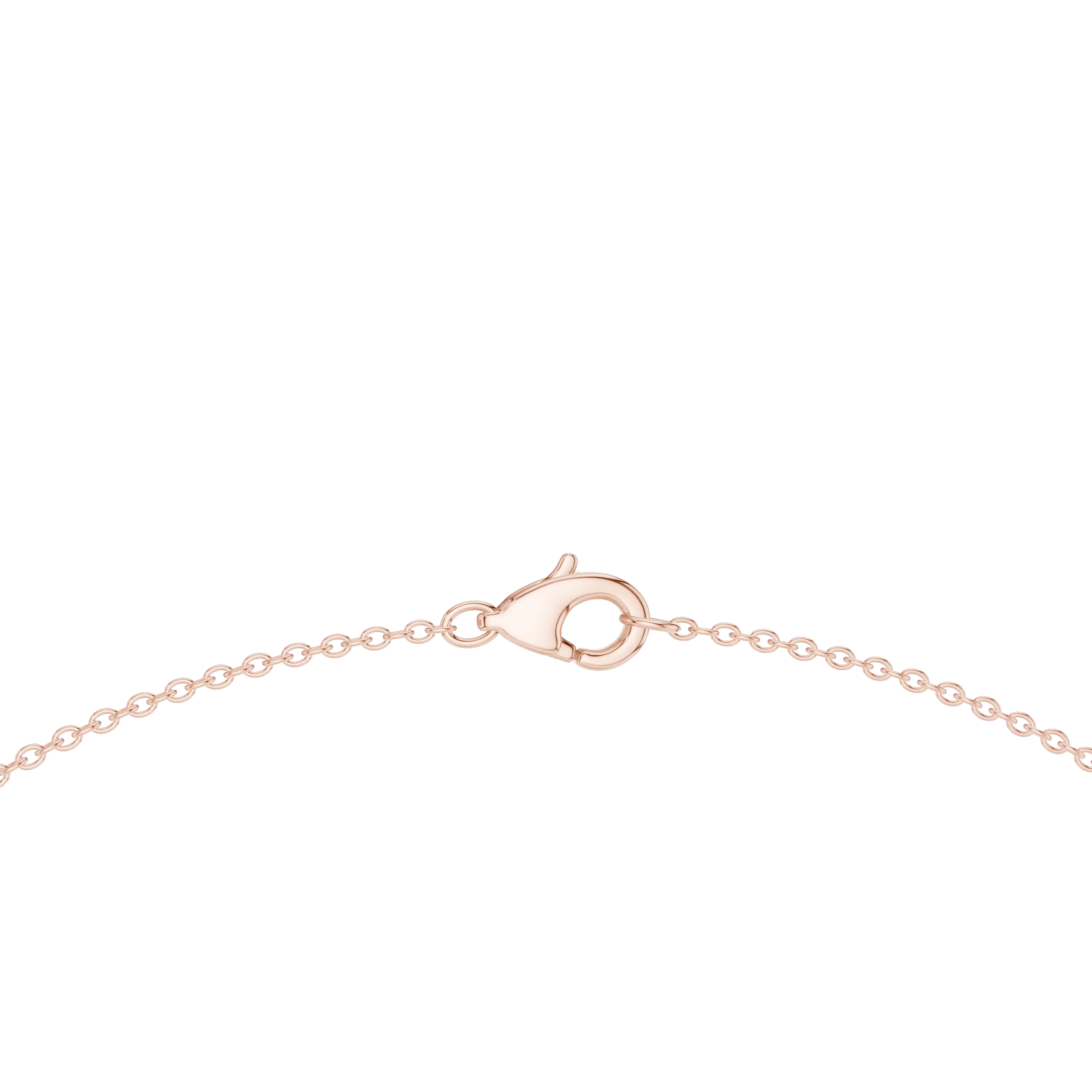 Close-up: Round Diamond Necklace with Prong Setting in 14k Rose Gold - Lab Grown - Driona Jewels
