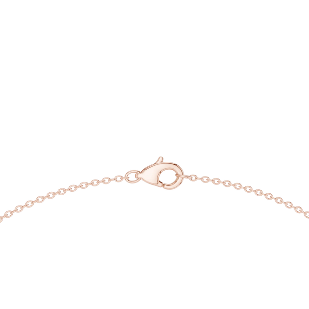Close-up: Round Diamond Necklace with Prong Setting in 14k Rose Gold - Lab Grown - Driona Jewels