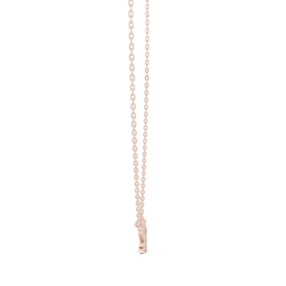 Front View: Round Diamond Necklace with Prong Setting in 14k Rose Gold - Lab Grown - Driona Jewels