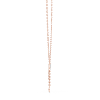Front View: Round Diamond Necklace with Prong Setting in 14k Rose Gold - Lab Grown - Driona Jewels