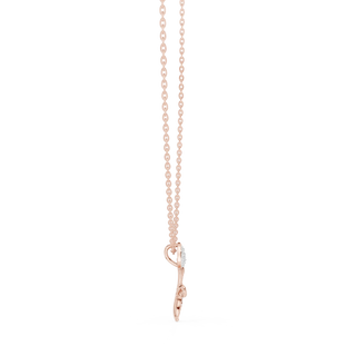 Front-View: Round Diamond Necklace with Prong Setting in 14k Rose Gold - Lab Grown - Driona Jewels
