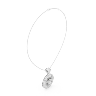Front-View: Round Diamond Necklace with Prong Setting in 925 Silver - Lab Grown - Driona Jewels