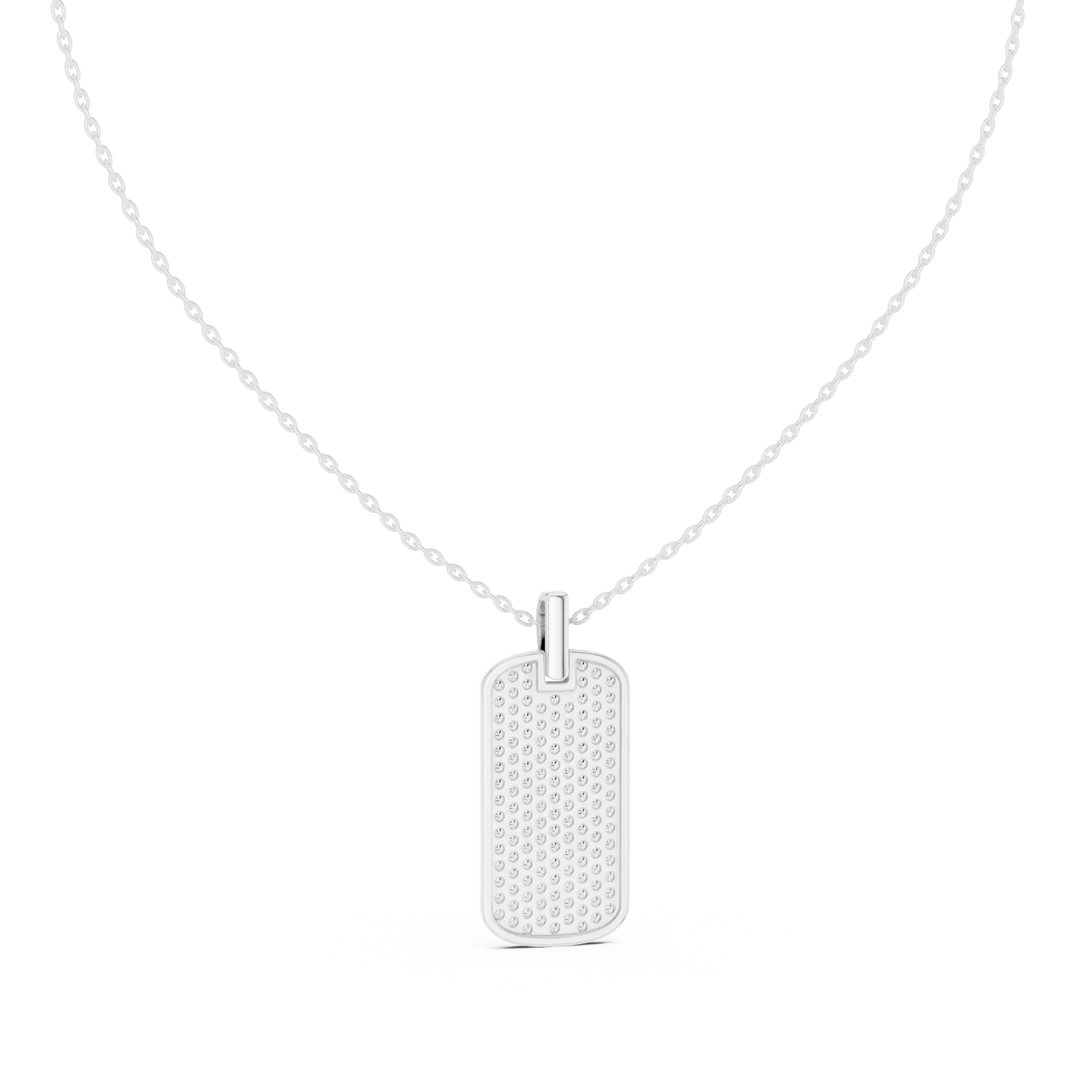 Front-View: Round Diamond Necklace with Prong Setting in 925 Silver - Lab Grown - Driona Jewels
