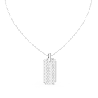 Front-View: Round Diamond Necklace with Prong Setting in 925 Silver - Lab Grown - Driona Jewels