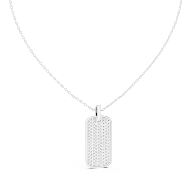 Front-View: Round Diamond Necklace with Prong Setting in 925 Silver - Lab Grown - Driona Jewels