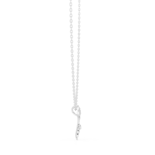Front-View: Round Diamond Necklace with Prong Setting in 14k White Gold - Lab Grown - Driona Jewels