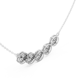Three-quarter View: Round Diamond Necklace with Prong Setting in 14k White Gold - Lab Grown - Driona Jewels