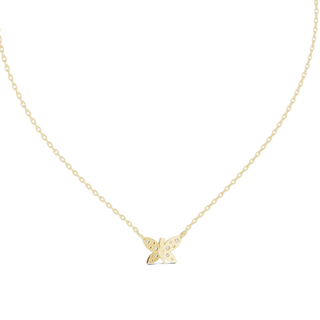 Front-View: Round Diamond Necklace with Prong Setting in 14k Yellow Gold - Lab Grown - Driona Jewels