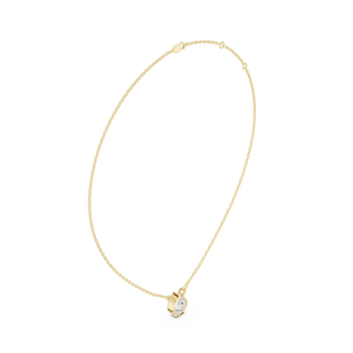 Front-view: Round Diamond Necklace with Prong Setting in 14k Yellow Gold - Lab Grown - Driona Jewels