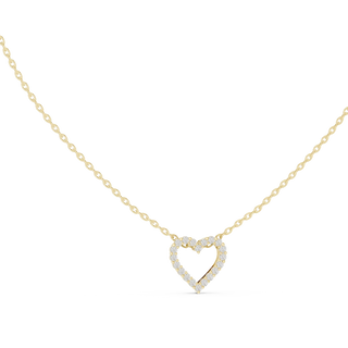 Front-View: Round Diamond Necklace with Prong Setting in 14k Yellow Gold - Lab Grown - Driona Jewels