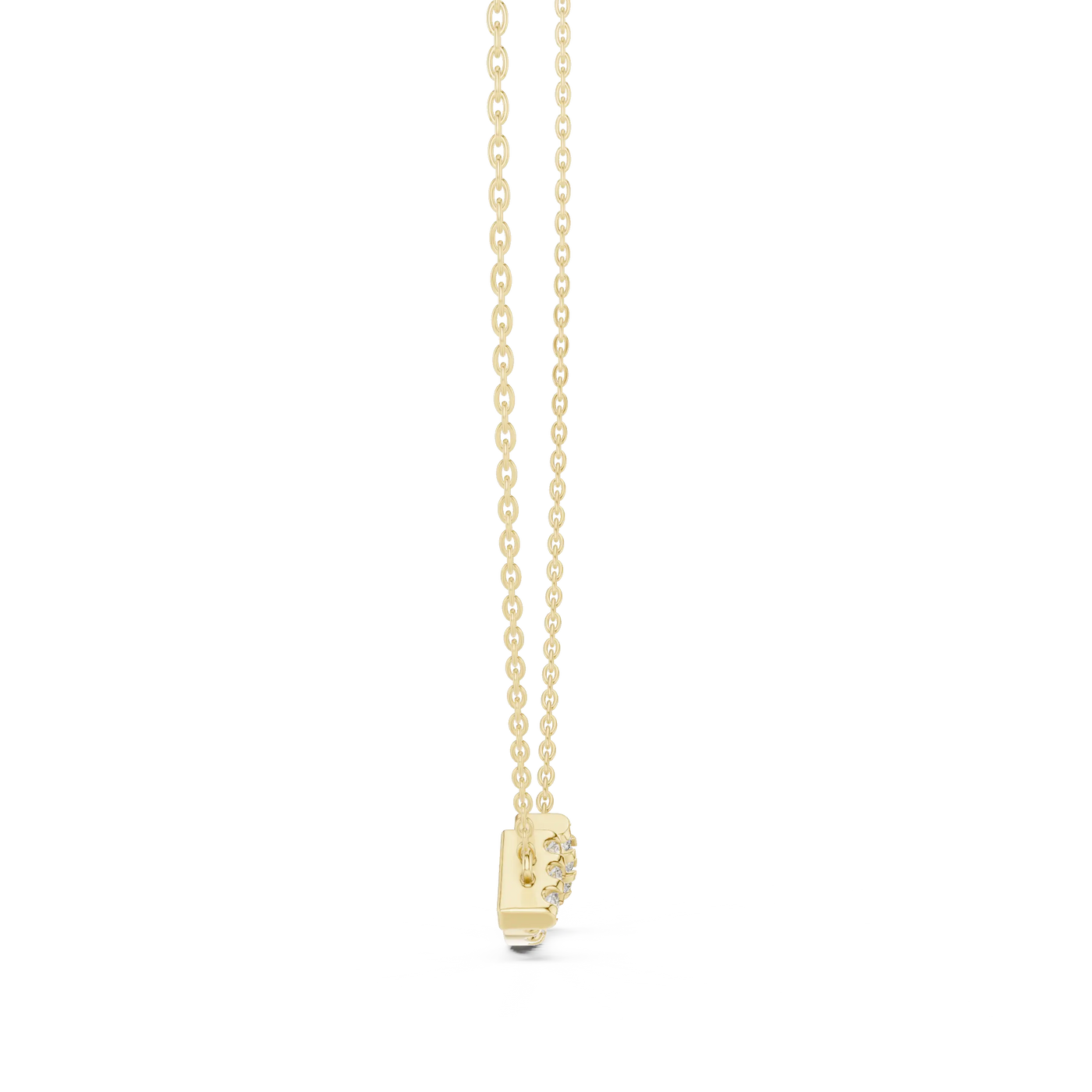 Front View: Round Diamond Necklace with Prong Setting in 14k Yellow Gold - Lab Grown - Driona Jewels