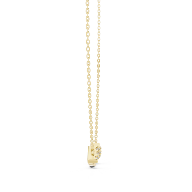 Front View: Round Diamond Necklace with Prong Setting in 14k Yellow Gold - Lab Grown - Driona Jewels
