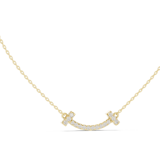 Front-View: Round Diamond Necklace with Prong Setting in 14k Yellow Gold - Lab Grown - Driona Jewels