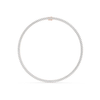 Front View: Round Diamond Necklace with Prong Setting in 14k Yellow Gold - Lab Grown - Driona Jewels