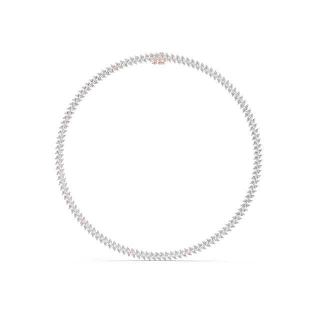 Front View: Round Diamond Necklace with Prong Setting in 14k Yellow Gold - Lab Grown - Driona Jewels