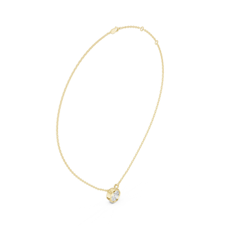Front-view: Round Diamond Necklace with Prong Setting in 14k Yellow Gold - Lab Grown - Driona Jewels
