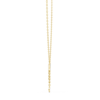 Front-view: Round Diamond Necklace with Prong Setting in 14k Yellow Gold - Lab Grown - Driona Jewels