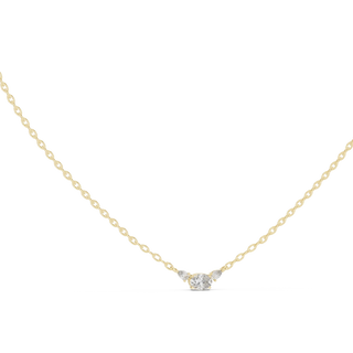 Front-view: Round Diamond Necklace with Solitaire Setting in 14k Yellow Gold - Lab Grown - Driona Jewels