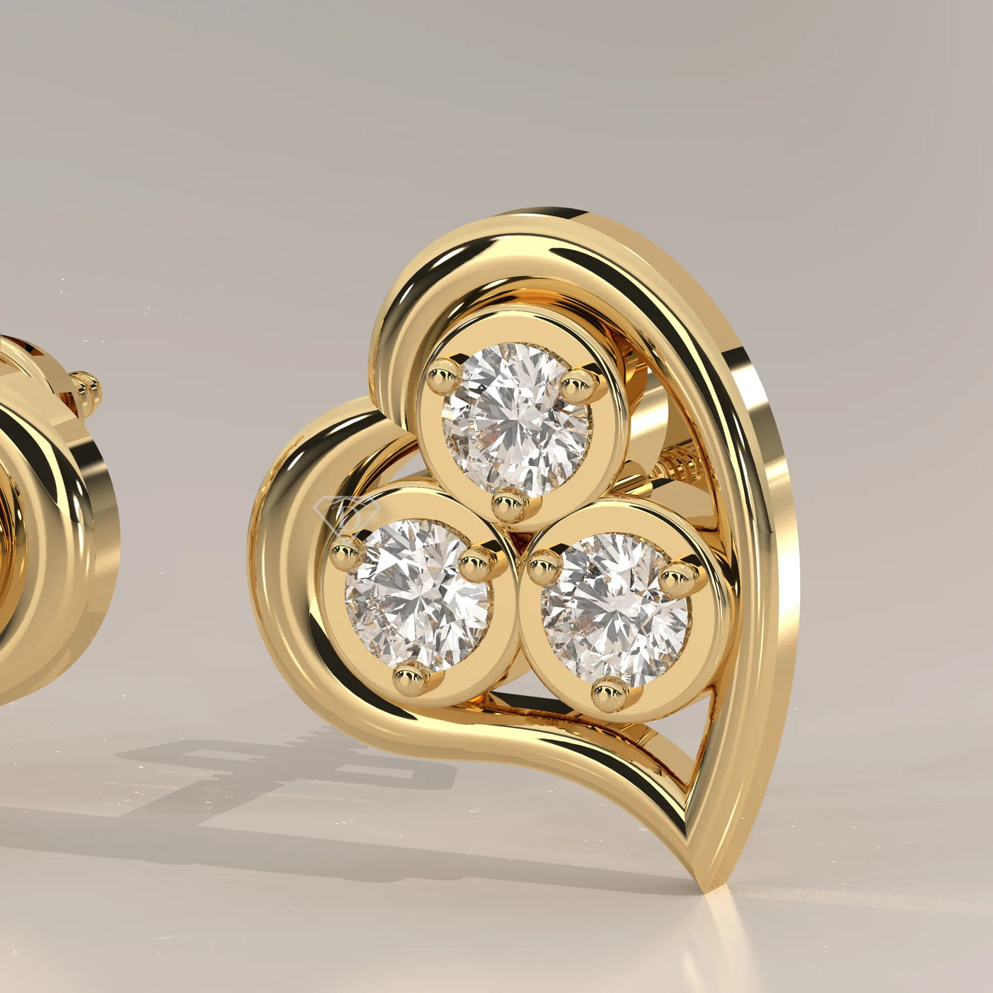 Stone Detail: Heart Lab Grown Diamonds in Cluster Setting – Yellow Gold – Driona Jewels