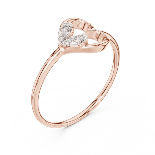 Driona Jewels Heart Diamond Ring | 14K Gold Three Stone Promise Ring