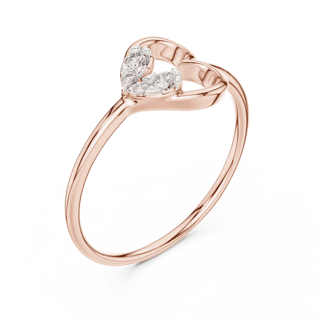 Driona Jewels Heart Diamond Ring | 14K Gold Three Stone Promise Ring