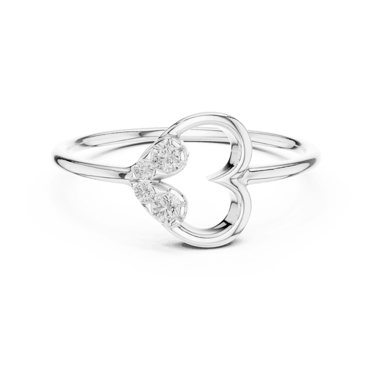 Driona Jewels Heart Diamond Ring | 14K Gold Three Stone Promise Ring