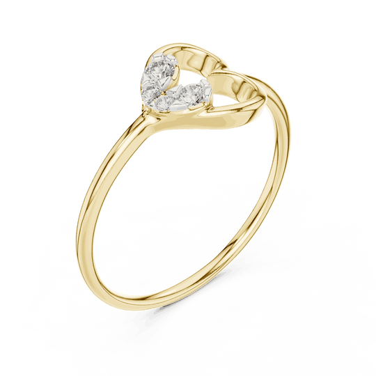 Driona Jewels Heart Diamond Ring | 14K Gold Three Stone Promise Ring