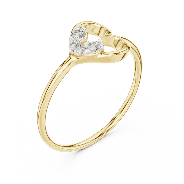 Driona Jewels Heart Diamond Ring | 14K Gold Three Stone Promise Ring