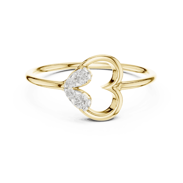 Driona Jewels Heart Diamond Ring | 14K Gold Three Stone Promise Ring